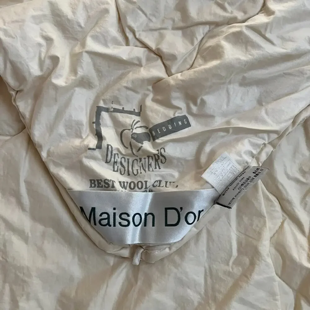 Maison Dor Best Wool Club Cream EU Single Duvet Insert Wool Filled 78x67